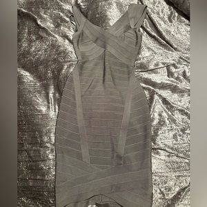 Herve Leger gray bandage dress